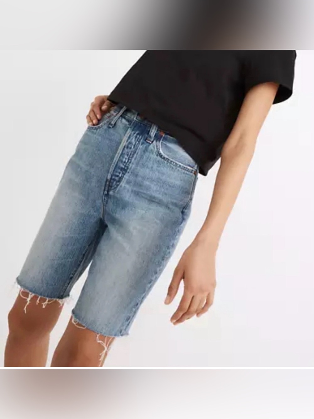 NWOT Madewell High-Rise Long Denim Shorts 28